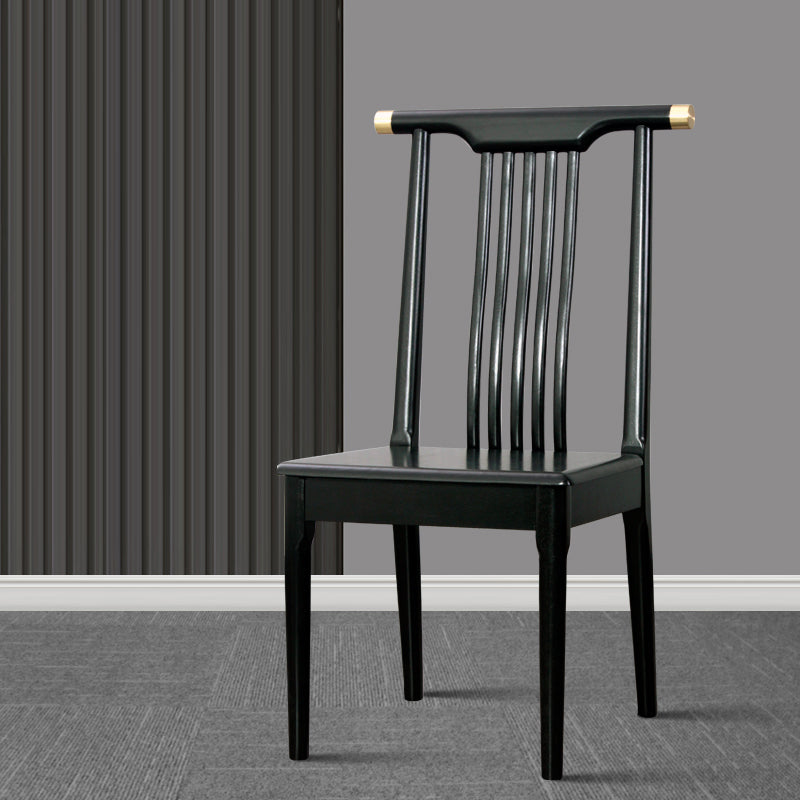 Chaises de salle à manger traditionnelles en bois massif, chaise latérale à dossier à lattes pour la maison