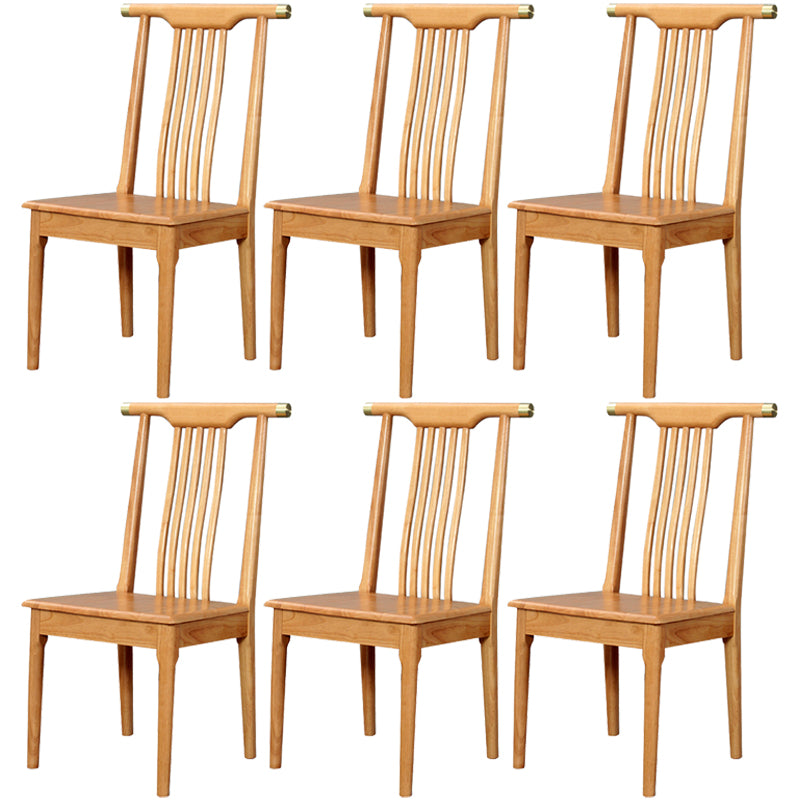 Chaises de salle à manger traditionnelles en bois massif, chaise latérale à dossier à lattes pour la maison