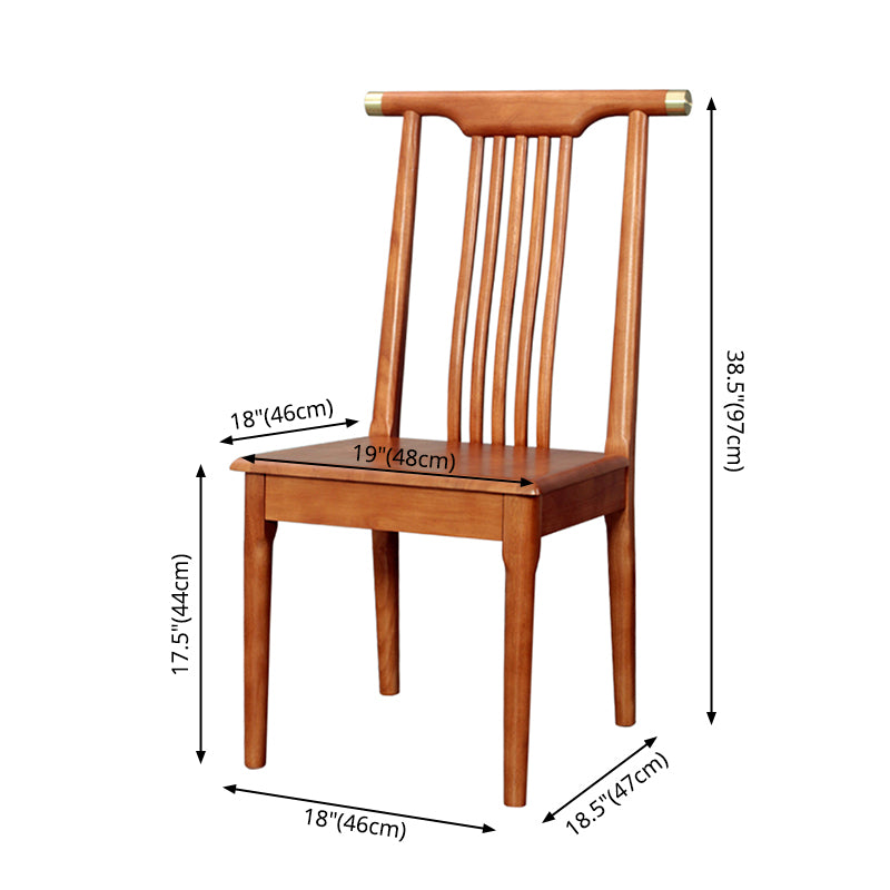 Chaises de salle à manger traditionnelles en bois massif, chaise latérale à dossier à lattes pour la maison