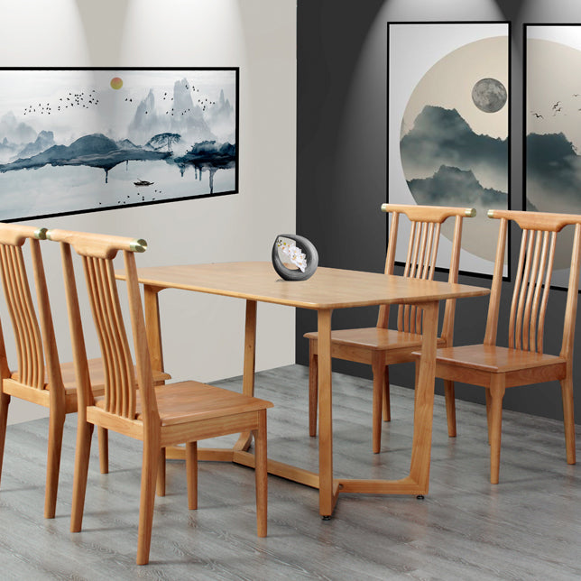 Chaises de salle à manger traditionnelles en bois massif, chaise latérale à dossier à lattes pour la maison