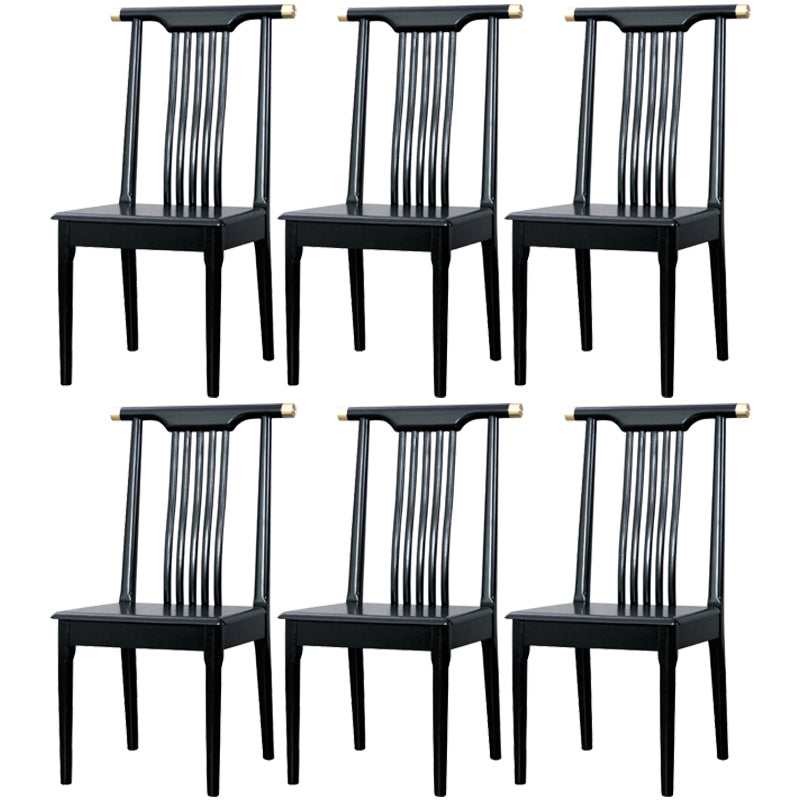 Chaises de salle à manger traditionnelles en bois massif, chaise latérale à dossier à lattes pour la maison