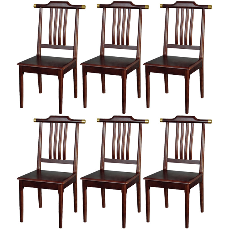 Chaises de salle à manger traditionnelles en bois massif, chaise latérale à dossier à lattes pour la maison