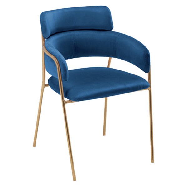 Chaise de salle à manger de cuisine en métal de style Glam, chaises latérales arrière ouvertes en cuivre