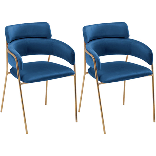 Chaise de salle à manger de cuisine en métal de style Glam, chaises latérales arrière ouvertes en cuivre