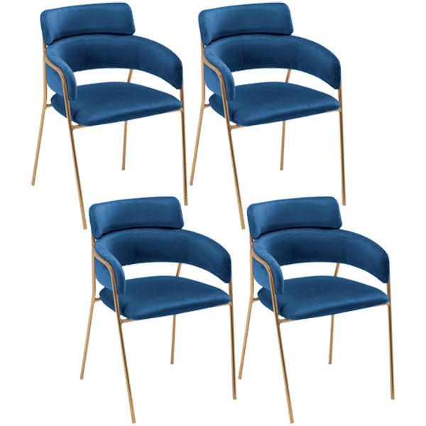Chaise de salle à manger de cuisine en métal de style Glam, chaises latérales arrière ouvertes en cuivre