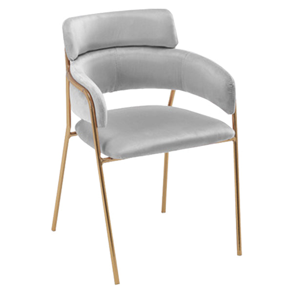 Chaise de salle à manger de cuisine en métal de style Glam, chaises latérales arrière ouvertes en cuivre