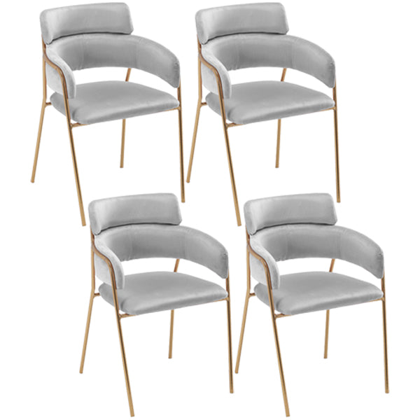 Chaise de salle à manger de cuisine en métal de style Glam, chaises latérales arrière ouvertes en cuivre
