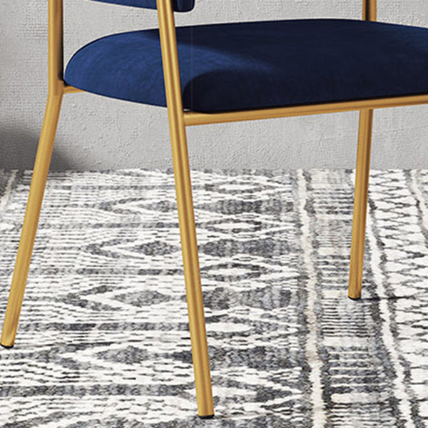 Chaise de salle à manger de cuisine en métal de style Glam, chaises latérales arrière ouvertes en cuivre