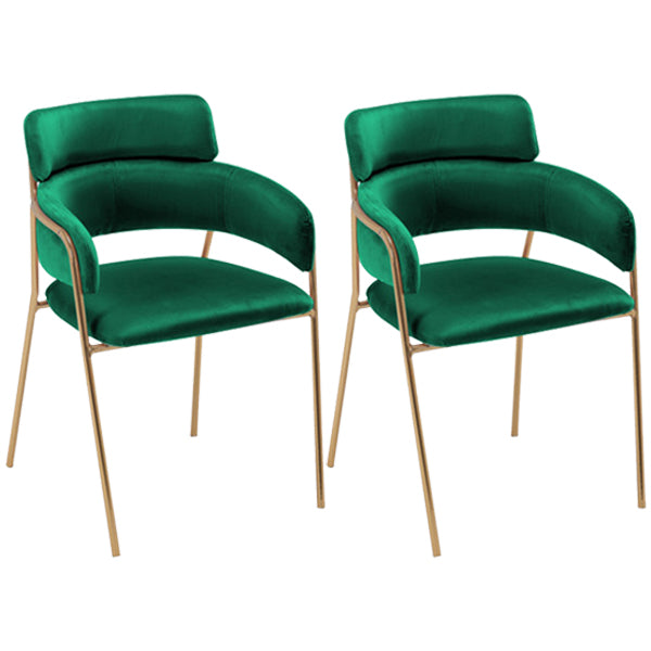 Chaise de salle à manger de cuisine en métal de style Glam, chaises latérales arrière ouvertes en cuivre