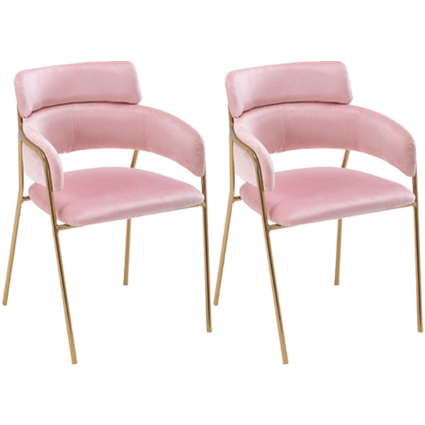 Chaise de salle à manger de cuisine en métal de style Glam, chaises latérales arrière ouvertes en cuivre