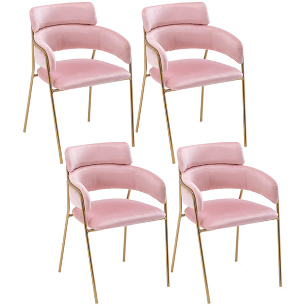 Chaise de salle à manger de cuisine en métal de style Glam, chaises latérales arrière ouvertes en cuivre