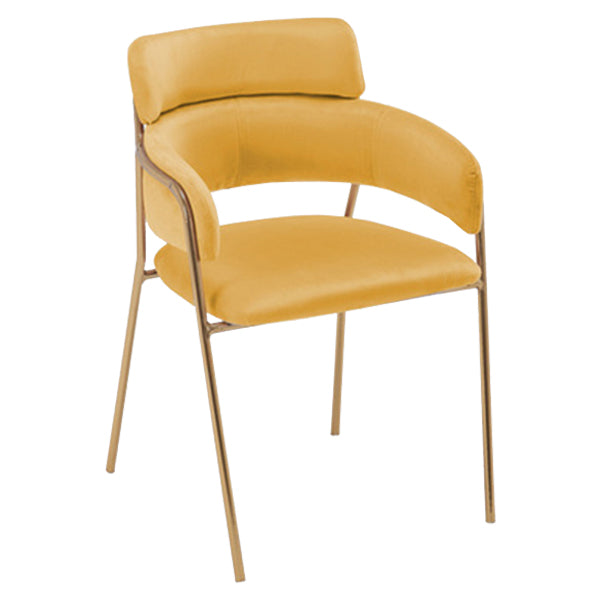Chaise de salle à manger de cuisine en métal de style Glam, chaises latérales arrière ouvertes en cuivre