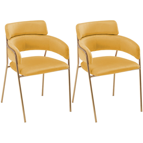 Chaise de salle à manger de cuisine en métal de style Glam, chaises latérales arrière ouvertes en cuivre