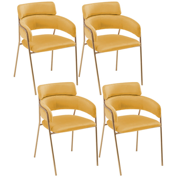Chaise de salle à manger de cuisine en métal de style Glam, chaises latérales arrière ouvertes en cuivre