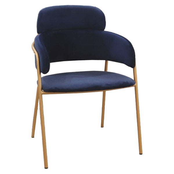 Chaise de salle à manger de cuisine en métal de style Glam, chaises latérales arrière ouvertes en cuivre