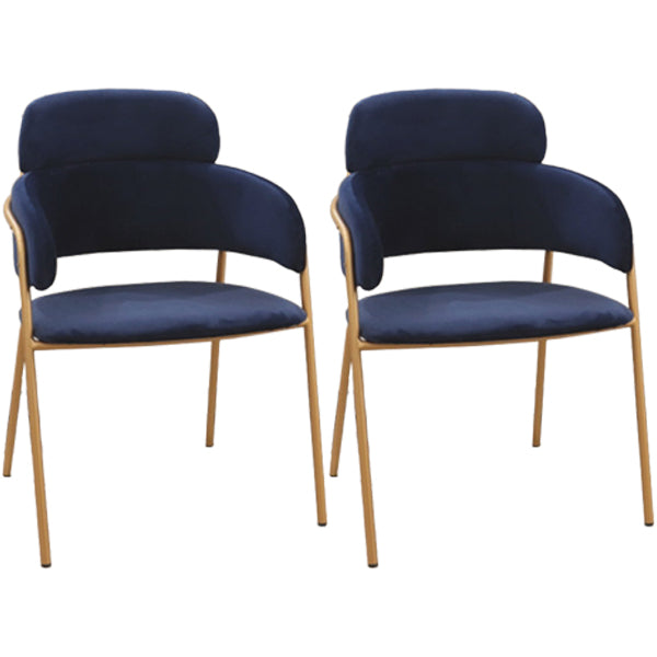 Chaise de salle à manger de cuisine en métal de style Glam, chaises latérales arrière ouvertes en cuivre