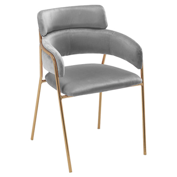 Chaise de salle à manger de cuisine en métal de style Glam, chaises latérales arrière ouvertes en cuivre