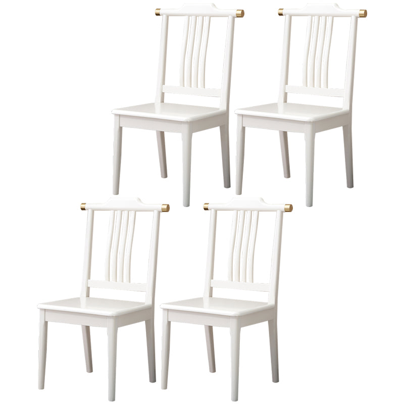 Chaise d'appoint traditionnelle en bois de 18 pouces de large, à dossier à lattes, pour usage domestique