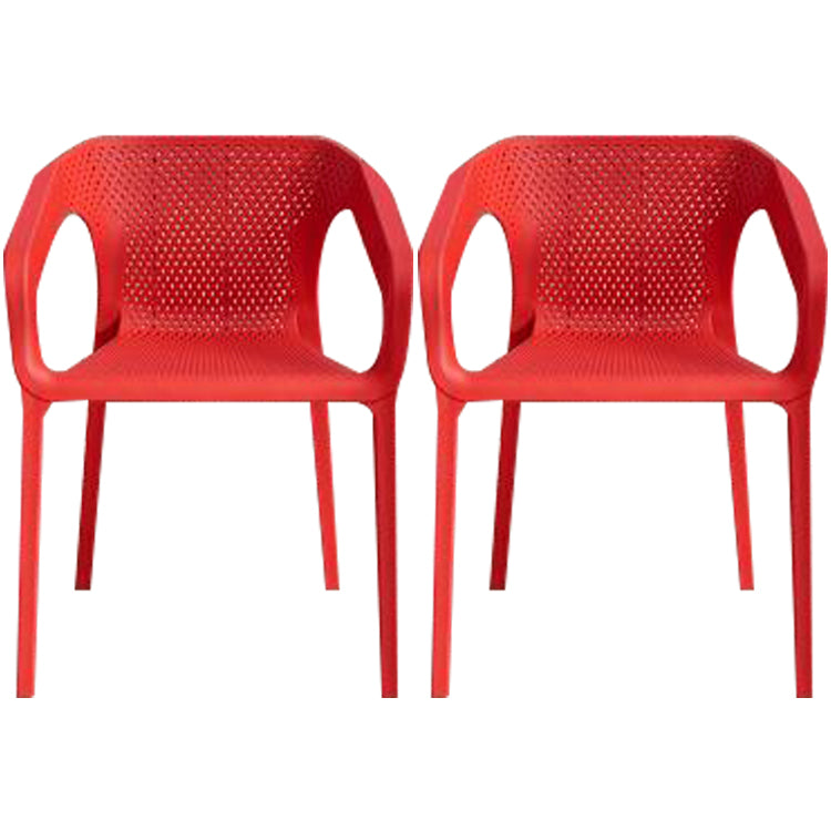Chaise de salle à manger empilable multicolore de fauteuil en plastique de salle à manger de style contemporain