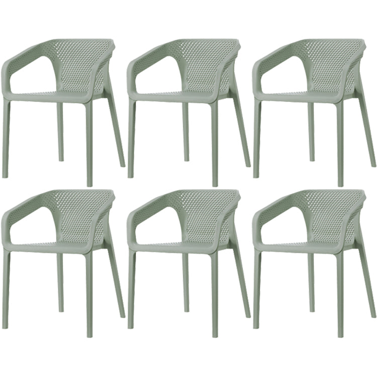 Contemporary Style Dining Room Plastic Arm Chair Multicolor Stacking Dining Chair