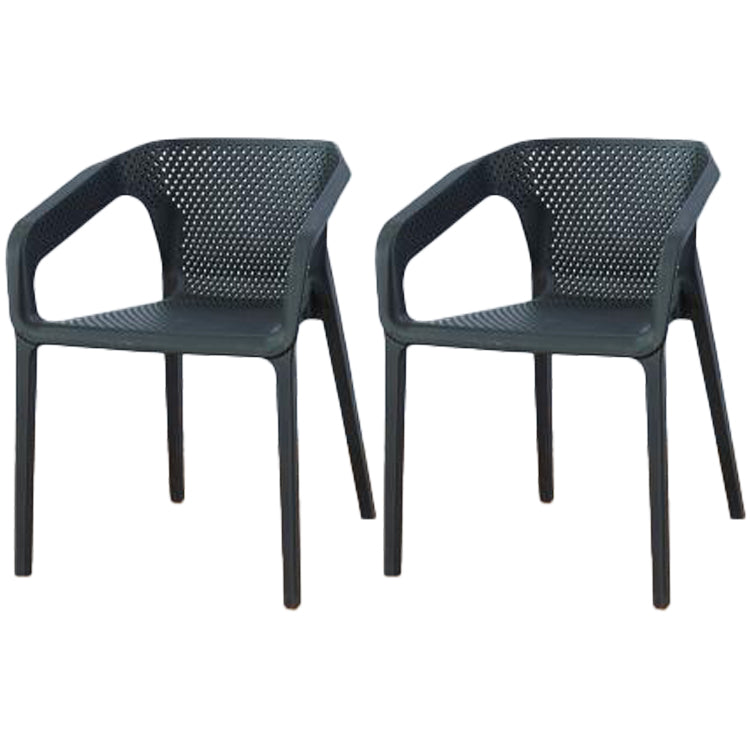 Chaise de salle à manger empilable multicolore de fauteuil en plastique de salle à manger de style contemporain