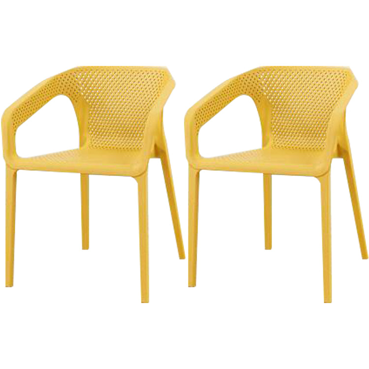 Chaise de salle à manger empilable multicolore de fauteuil en plastique de salle à manger de style contemporain