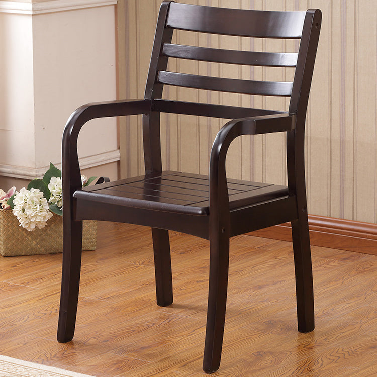 Fauteuil de salle à manger traditionnel en bois de 20 pouces de large, avec dossier en échelle, pour usage domestique