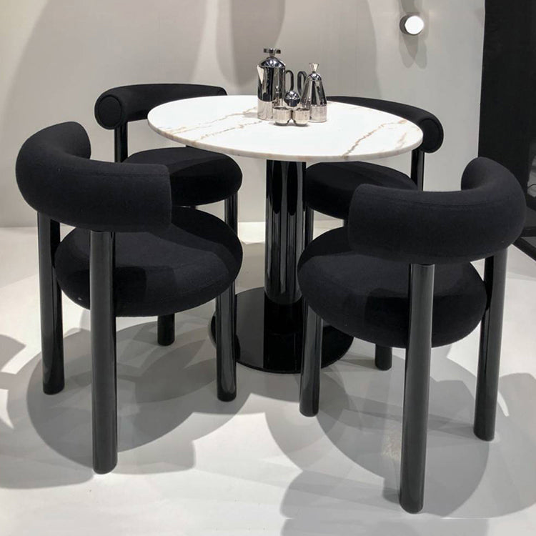 Minimalist Opening Back Dining Side Chair Metal Kitchen Dining Side Chair
