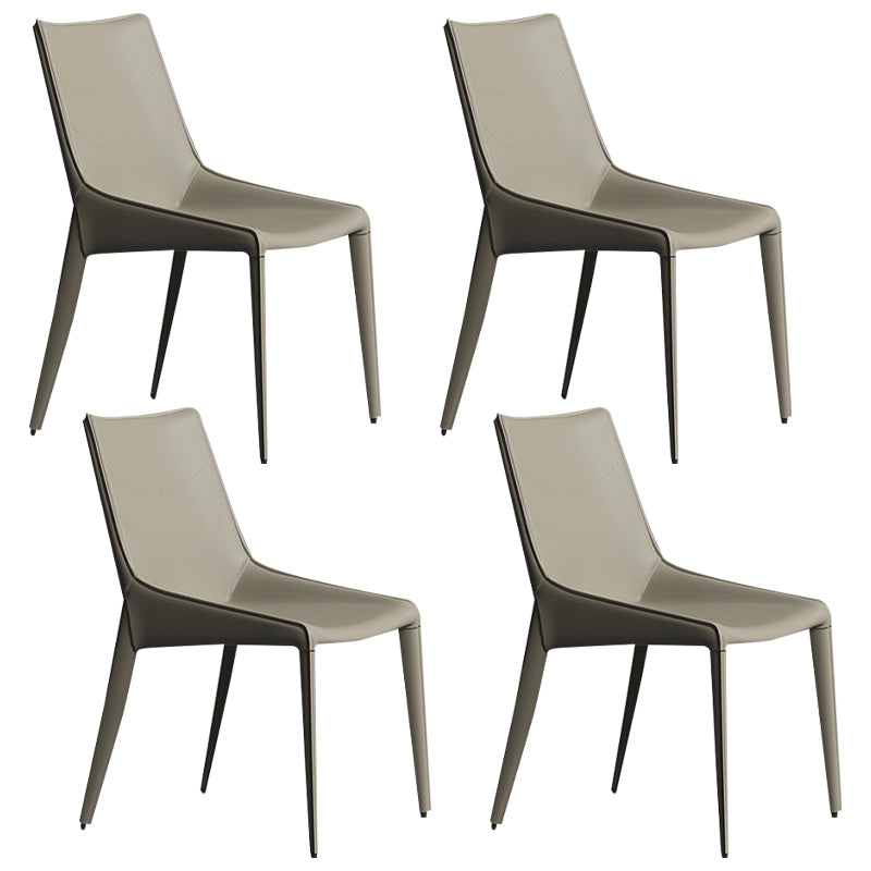 Chaise de salle à manger contemporaine en simili cuir, finition mate, dossier solide