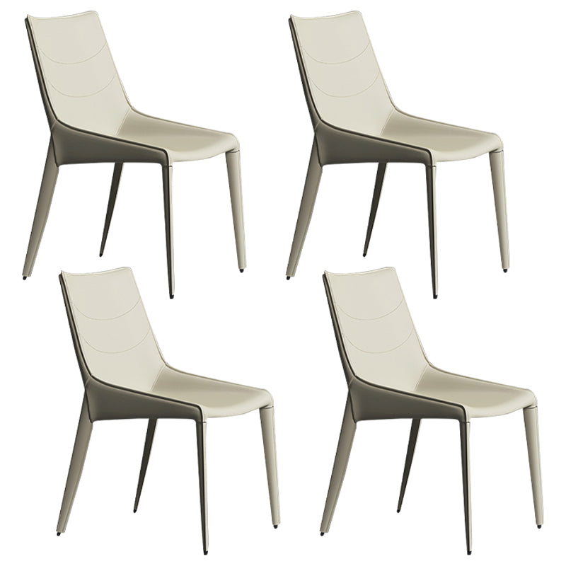 Chaise de salle à manger contemporaine en simili cuir, finition mate, dossier solide
