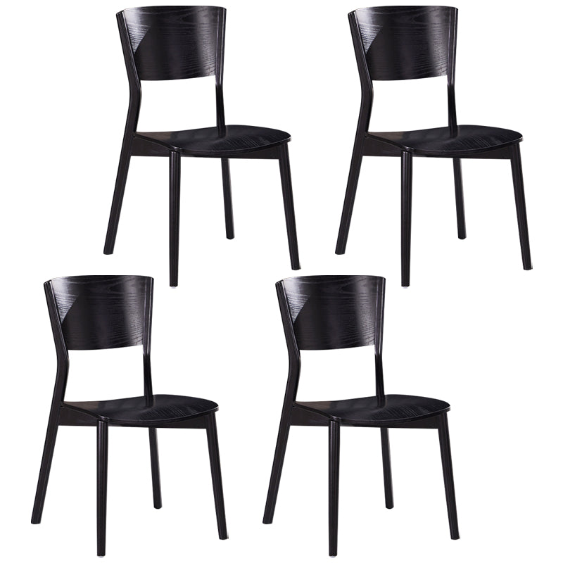 Modern Style Solid Wood Side Chair Matte Finish Open Back Dining Chair