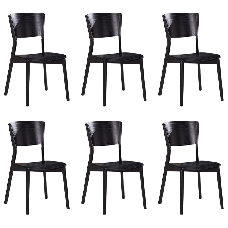 Modern Style Solid Wood Side Chair Matte Finish Open Back Dining Chair