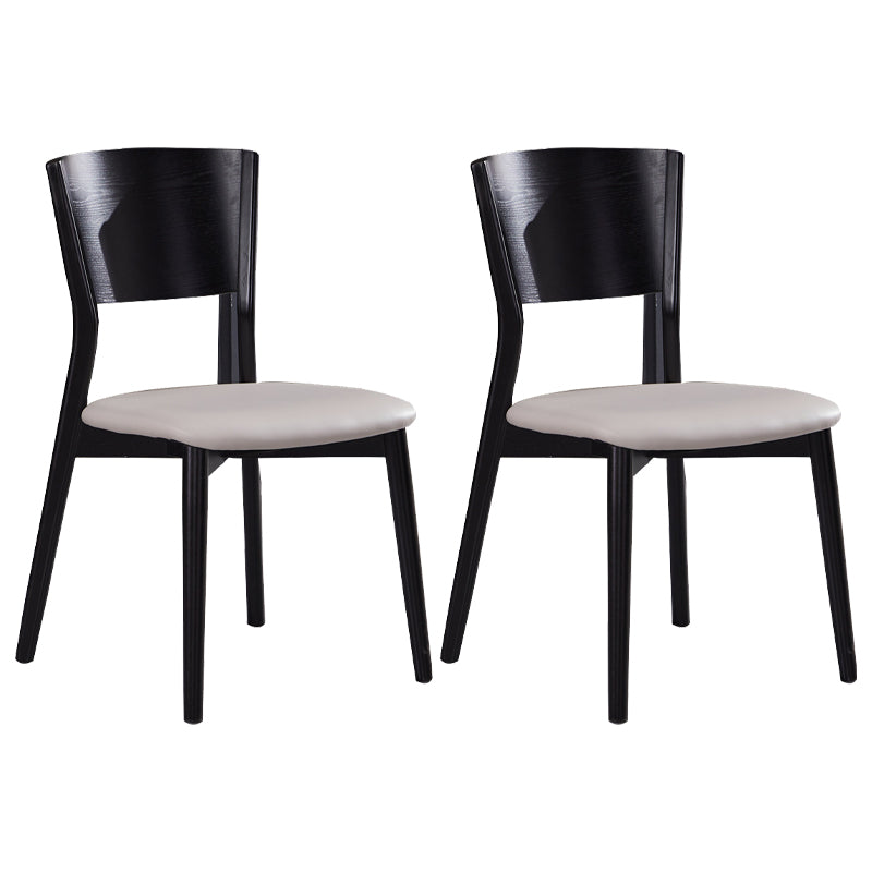 Modern Style Solid Wood Side Chair Matte Finish Open Back Dining Chair
