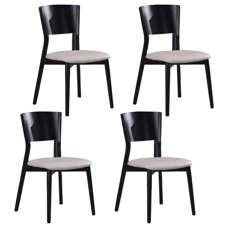 Modern Style Solid Wood Side Chair Matte Finish Open Back Dining Chair