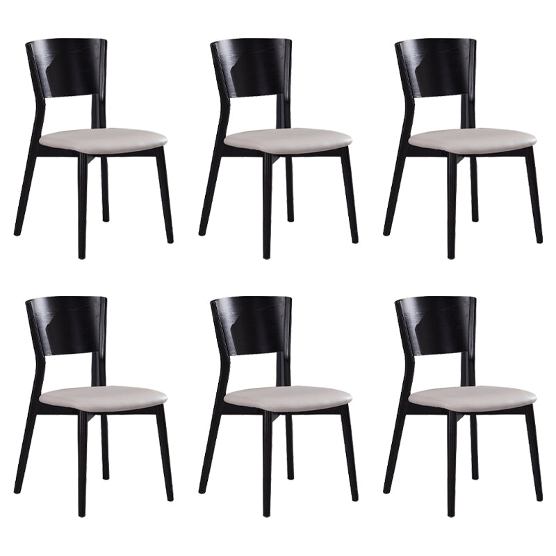 Modern Style Solid Wood Side Chair Matte Finish Open Back Dining Chair