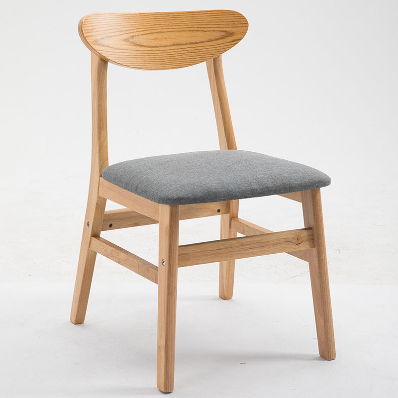Chaise d'appoint à la maison contemporaine, chaise de salle à manger en bois à dossier ouvert rembourrée