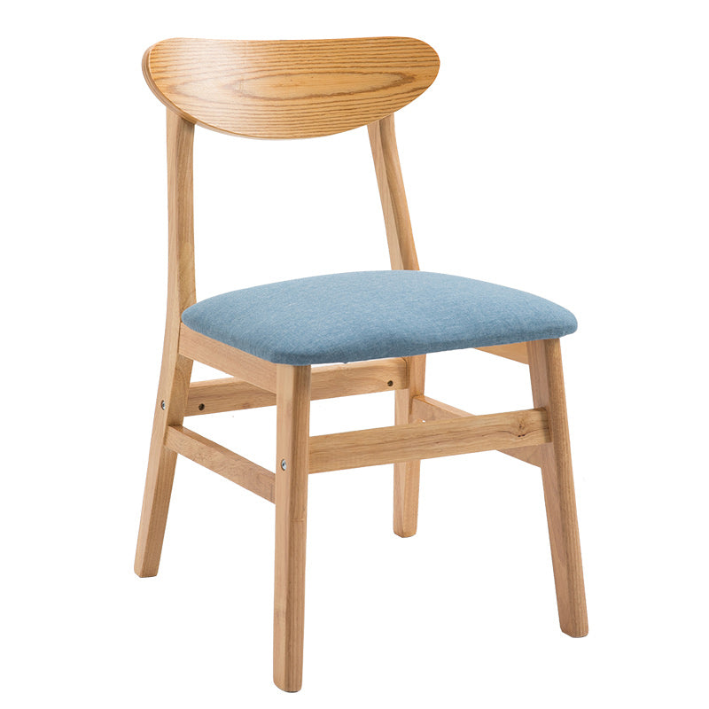 Chaise d'appoint à la maison contemporaine, chaise de salle à manger en bois à dossier ouvert rembourrée