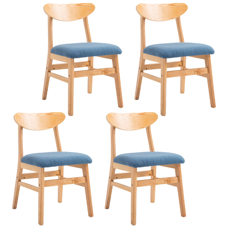 Chaise d'appoint à la maison contemporaine, chaise de salle à manger en bois à dossier ouvert rembourrée