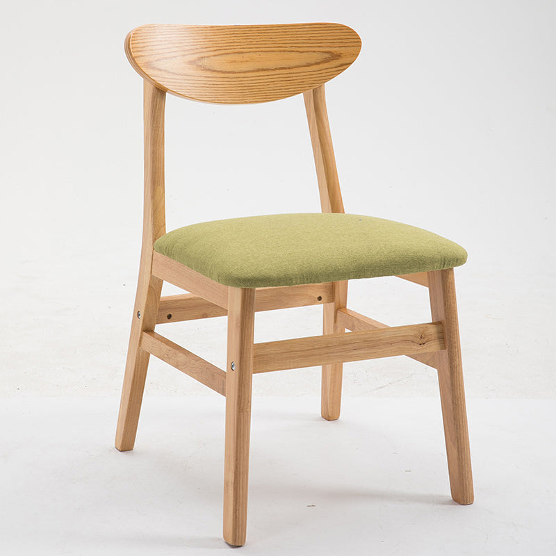 Chaise d'appoint à la maison contemporaine, chaise de salle à manger en bois à dossier ouvert rembourrée