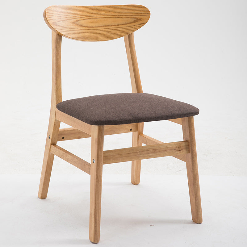Chaise d'appoint à la maison contemporaine, chaise de salle à manger en bois à dossier ouvert rembourrée