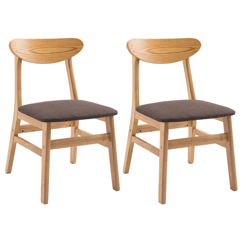 Chaise d'appoint à la maison contemporaine, chaise de salle à manger en bois à dossier ouvert rembourrée