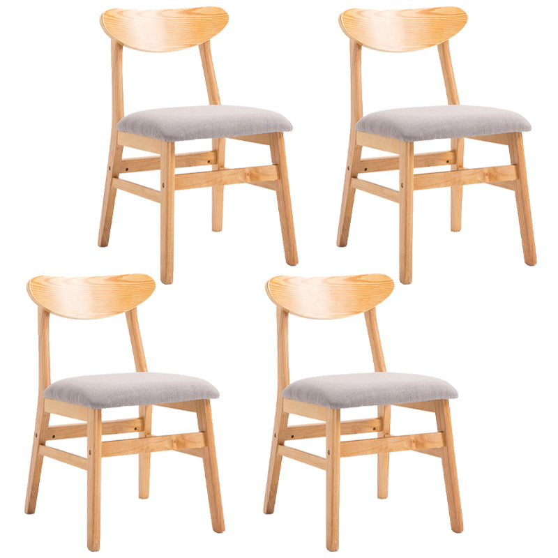 Chaise d'appoint à la maison contemporaine, chaise de salle à manger en bois à dossier ouvert rembourrée