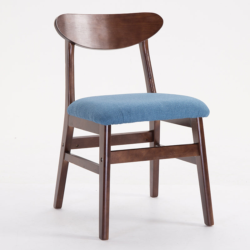 Chaise d'appoint à la maison contemporaine, chaise de salle à manger en bois à dossier ouvert rembourrée