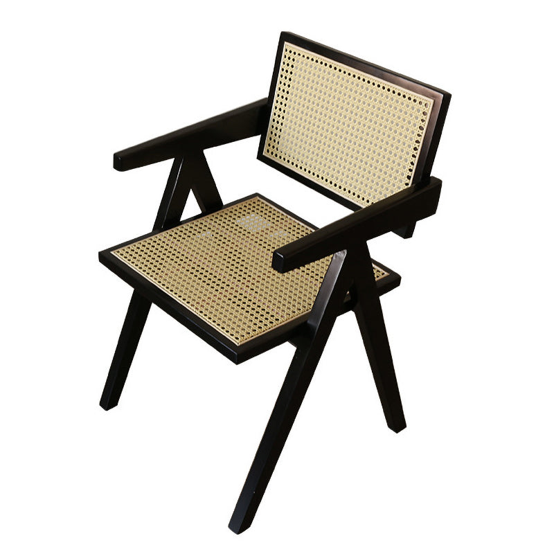 Contemporary Solid Wood Dining Room Chair Set Open Back Dining Arm Chair