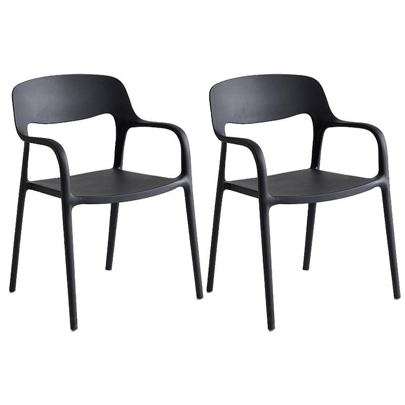 Plastic Stackable Dining Chair Contemporary Design Multicolor Arm Chair