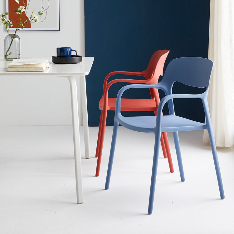 Plastic Stackable Dining Chair Contemporary Design Multicolor Arm Chair