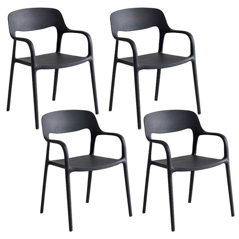 Plastic Stackable Dining Chair Contemporary Design Multicolor Arm Chair
