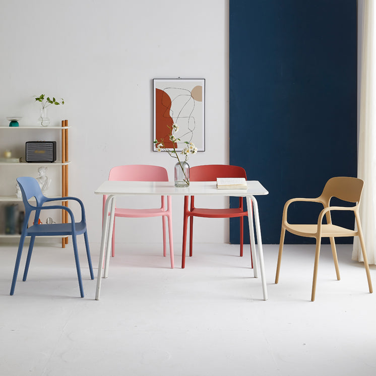 Plastic Stackable Dining Chair Contemporary Design Multicolor Arm Chair