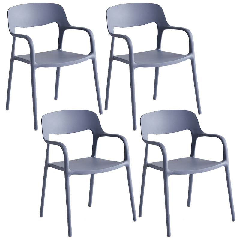 Plastic Stackable Dining Chair Contemporary Design Multicolor Arm Chair
