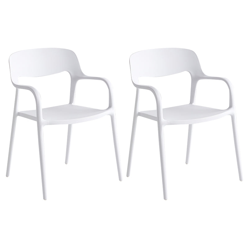 Plastic Stackable Dining Chair Contemporary Design Multicolor Arm Chair